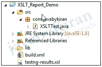 build.xml file in testng folder