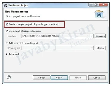 steps to create a new maven project