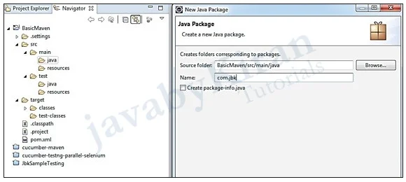 create a new java package in maven