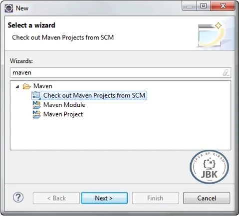 Select Wizard for Maven Project